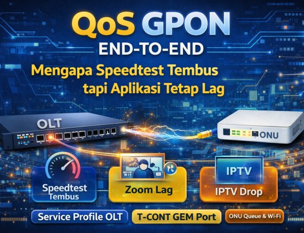 QoS GPON End-to-End: Mengapa Speedtest Tembus tapi Aplikasi Tetap Lag